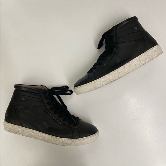 All Saints || Miles Hi Top Sneaker Black Distresed 42 US 9 - Picture 2 of 8